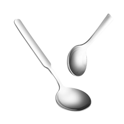 Luxshiny 2pcs Stainless Steel Spoons Dessert and Mixing Spoons for Ice Cake and Honey Lightweight Reusable Versatile for Home Restaurant and Bar Use