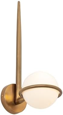 Minka-Lavery Orstyn 22.25" High 1-Light Wall Sconce - Legacy Brass with Opal Glass (Bulb Not Included)