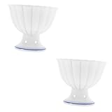 Ciieeo 2 Stück Keramische Fußschale für Desserts Stilvolles Design für Eiscreme Joghurt und Snacks für Partys und Zuhause