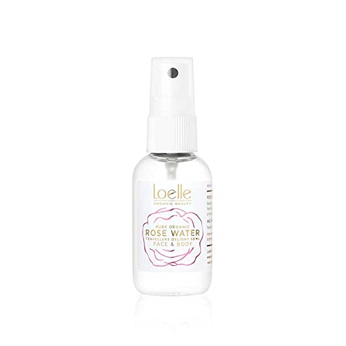 Loelle - Tónico Facial de Agua de Rosas 100% Puro y Orgánico para Pieles Sensibles, Mixtas y Grasas - Agua de Rosas Destilada para Limpieza Facial - Spray Refrescante - Hecho en Marruecos (50ml)