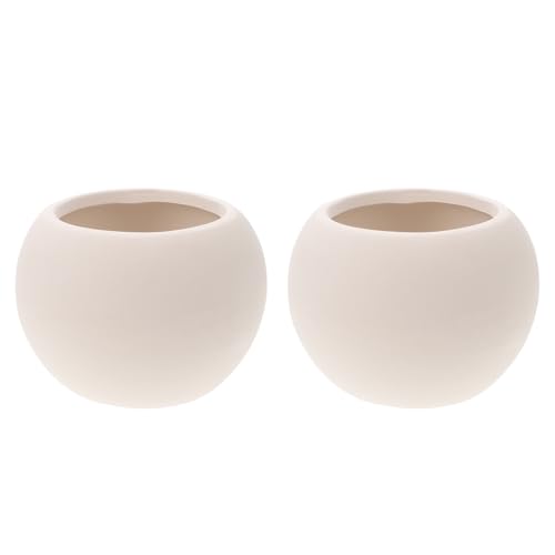 Didiseaon 2Pcs Painted Ceramic Flower Pots for Kids DIY Craft
