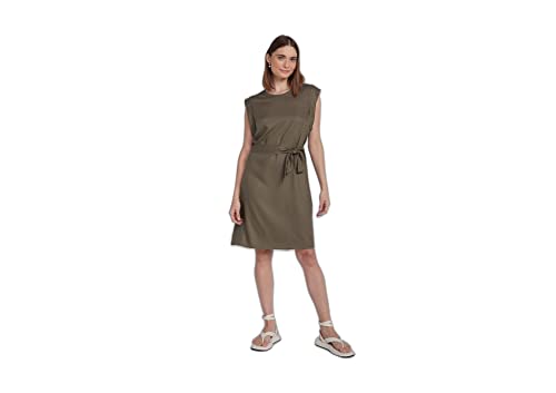 Vestido Básico Curto Sarjado Com Amarração