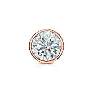 Diamond Wish 10k Gold Round SINGLE Diamond Stud Earring (0.08cttw, Good, I2-I3) Bezel Set, Screw-Back