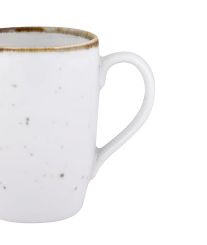 Image of Hitkari Potteries Porcelain White Sparkle Coffee Mugs Set 6 | for Morning & Evening Tea /Coffee | Home & Kitchen | Coffee Cup (SL-35)