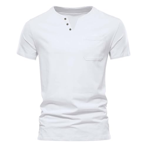 Consejos para Comprar Marlboro blancos disponible en línea para comprar. 39 Camiseta casual de verano para hombre, estilo clásico, color sólido, para deportes, ajuste ajustado, cuello redondo, transpirable, para hombre, Blanco#8, 3X-Large