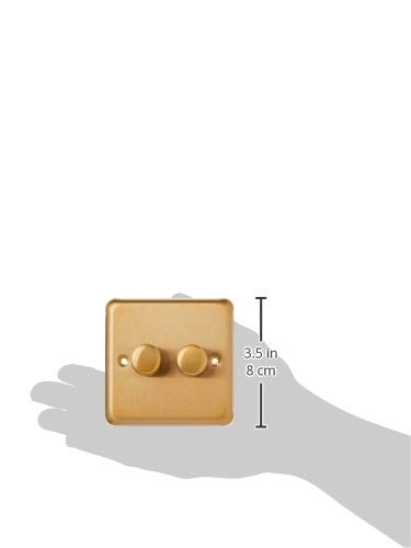 MK K1532SAG 250W 2-Way Double Dimmer - Satin Gold - Image 3