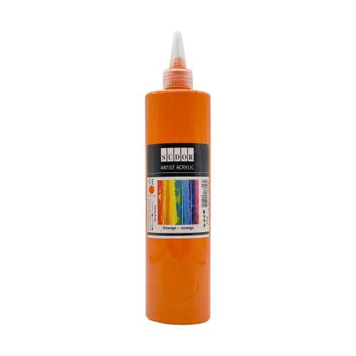SÜDOR ACRYL FARBE 500 ml - Günstige Acrylfarbe Hochwertige Künstler-Malfarben Basteln (Orange)