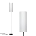 FRIDEKO HOME Floor Lamp with White Shade, Simple Design with Foot Pedal Switch, Small Tall Lamps for Living Room Bedroom Office, Corner Floor Stand Light with Black Pole Lamp (No Bulb/No Remote)