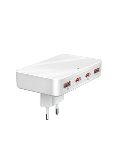VPSUN 65W USB C Ladegerät Flach,USB Mehrfachstecker Ladestation mit 4 Ports,Reise Schnellladegerät â€¦ – Miniatur