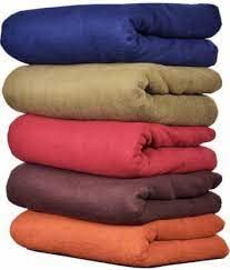 PPS Plain Wool-Fleece Blankets, Full-Length, Single-Bed, Pack of 5, Soft and Warm