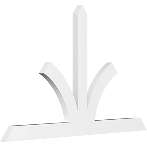 Ekena Millwork GBP060X38X0204RIC00 Richland Architectural Grade PVC Gable Brackets 60"W x 37 1/2"H x 2"D x 4"F, 15/12 Pitch