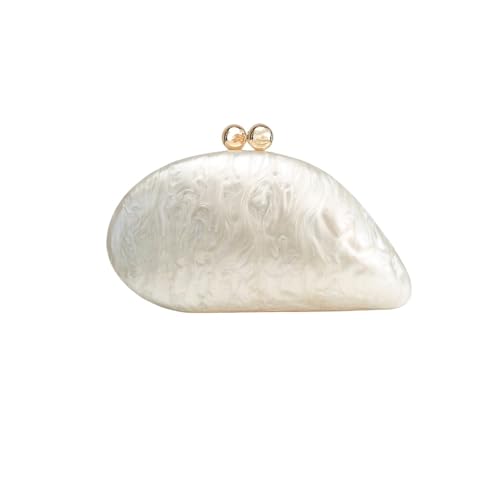 Bolso Nacar Bolso de señora moderno y personalizado, bolso cena, bandolera un solo hombro, bonito color marfil perla(C- 84white1)