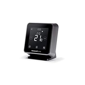 Honeywell Home T6R Wi-Fi kamerthermostaat met tafelhouder, voeding en draadloze ontvangerbox, zwart, Y6R910RW8021