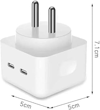 Image of Original 35W Dual PD 3.0 GaN USB-C Port Compact Power Adapter Plug Fast Wall Charger Adapter Compatible for iPhone, iPad, AirPods, MacBook Air & Other Smartphones(DP222)