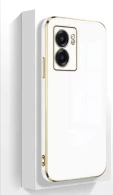 Image of Apurb Store for Oppo A77 5G Plating Square Gold Frame Phone Case Luxury Soft Silicone Back Cover (for Oppo A77 5G, White)