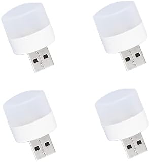 Mini USB Night Light Small Plug in LED Nursery Lamp Car Ambience Light 4PCS White Light