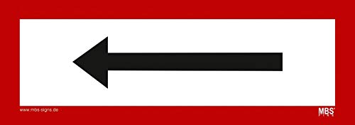 Aufkleber Pfeil Links oder rechts selbstklebend Hinweisschild Warnaufkleber Warnhinweis 21x7,4cm Made in Germany by MBS-SIGNS, Größe: Pfeil Links