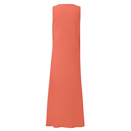 Plus Size Cotton Linen Summer Dresses for Curvy Women 2025 Sleeveless Maxi Vacation Beach Sundresses with Pockets