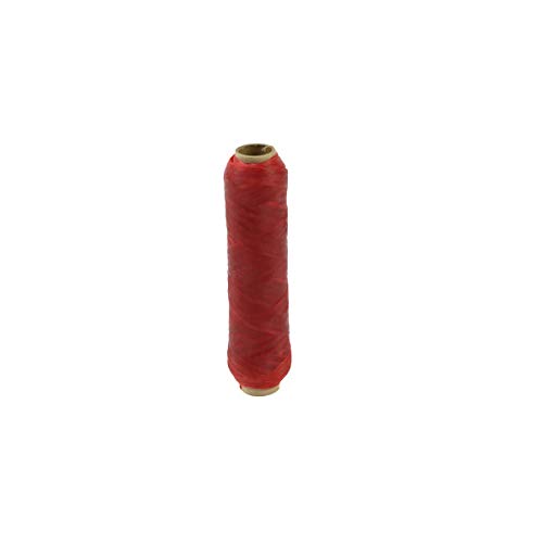 Treasure Gurus 1 Bobina Individual de Hilo Artificial para Artesanía en Color Rojo, Cera Aplicada, Resistencia de 70 lb, 20 yardas