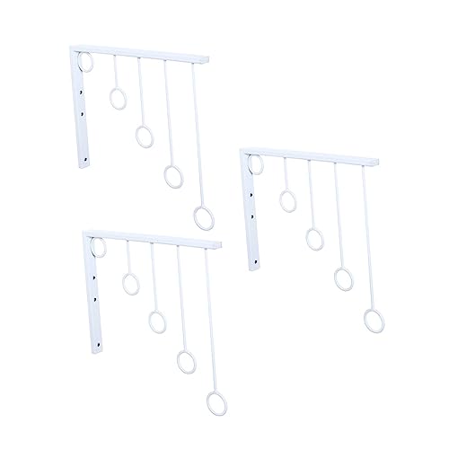 Garneck Heavy Duty 5-ring Wall Mount Clothing Rack Non-slip Hangers Fashionable Stylish 1 Set of 3pcs for Home Organization