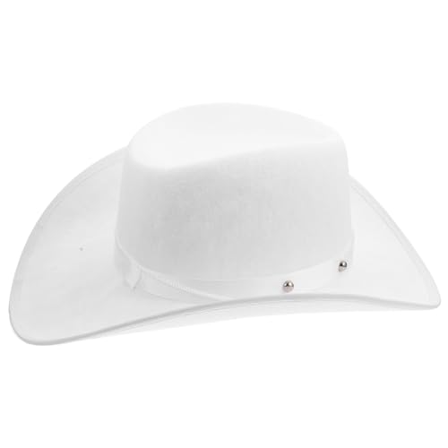 Chapeau de cowboy blanc style western à large bord pour déguisement et fête Mipcase