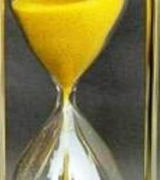 Miniatura 4 de LINE Wood - Antiguo hermoso temporizador de arena latón 5 "Base de madera náutica 5 minutos hora vidrio para regalo (amarillo)