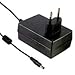 Mean Well GST18E09-P1J Wall Mount AC Adapters 18W 9V 2A, DC P1J Barrel Plug, 2.1mm I.D. x 5.5mm O.D. x 11mm Center Positive Female, 2 Pin Euro AC Plug, Input: 85~264VAC, Level VI