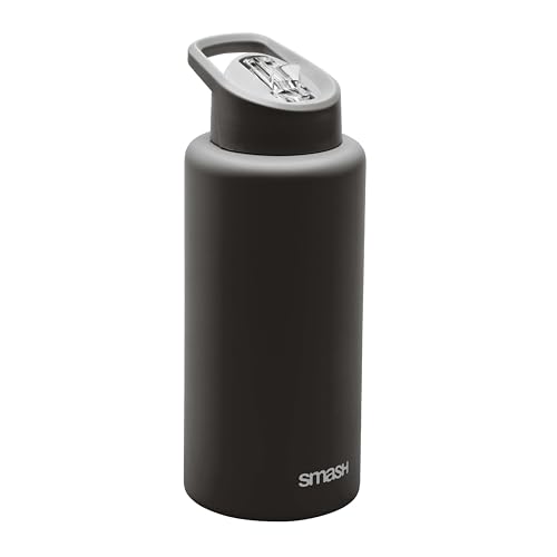 Smash Double Wall Stainless Steel 1 Litre Reusable Water Bottle - Black