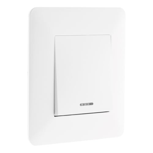 Zenitech - Bouton Poussoir à Voyant 10A - Blanc - Artezo