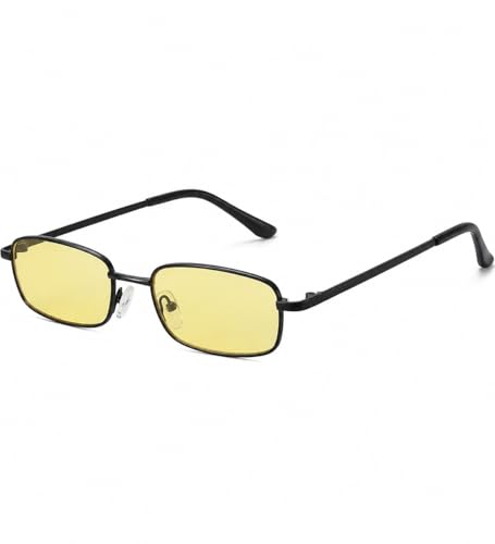 Image of Rectangle Retro UV Protection Sunglasses for Men & Women, Stylish 90's Narrow Frame