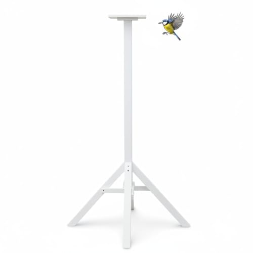 Mucola Holz-Ständer für Vogelhaus & Futterhaus – 105 cm Höhe, Stabiler universeller Vogelhausständer mit großem Bodenfuß 66,5×66,5 cm Outdoor-Ständer für Vogelfutterstation