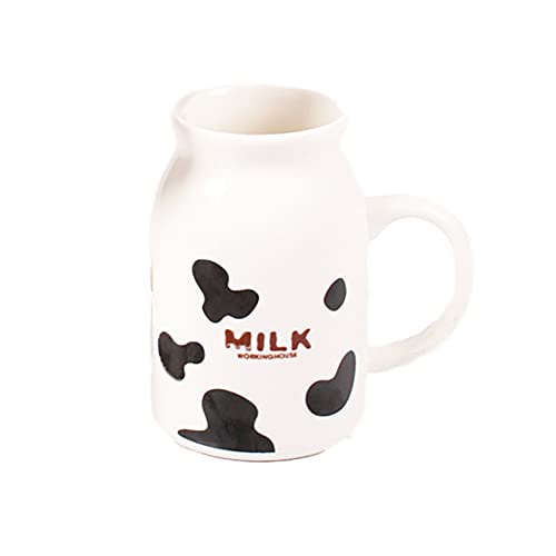 ZaH Milk Bottle Mug Ceramic 8oz Morning Mugs for Home Office School Restaurant Club Party, Milk Cup Novelty Coffee Mug Water Juice Cups, Milk