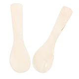 COLLBATH 2 Stück Schalenlöffel Multifunktion Server Nachtisch Kaffee Aufschlag Eis Löffel des Lebensmittels winzige Löffel Tonerde- für das Gesicht Kaviar -Dienerlöffel Hülse Weiß