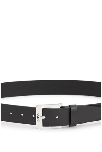 BOSS Men's Logo Silver Metal Buckle Buffalo Leather Belt4