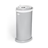 Ubbi Stainless Steel Nappy Bin, Odour Locking, No Special Bag Required, Award-Winning Diaper Pail, Cassette Free Disposal System, Matte Grey