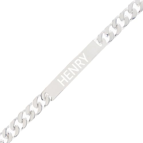 Ocadeau Gourmette homme en argent 925 gravé – Gravure texte sur cette gourmette en argent massif – Gourmette homme personnalisée