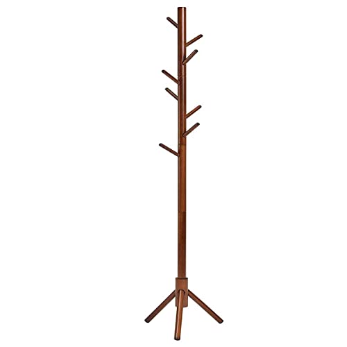 MNK コートハンガー 高さ120cm〜170cm 高さ調節可能 木製 自立 おしゃれ ブラウン (YJ ブラウン)