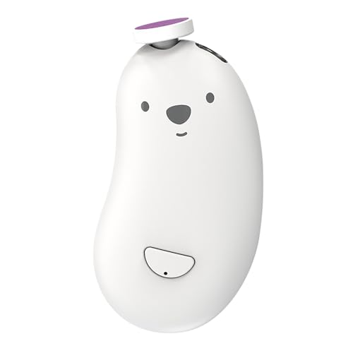 Akozon Electric Baby Nail Grinder with 6 Grinding Heads – Safe USB Charging Baby Nail File for Easy Nail Care (White)