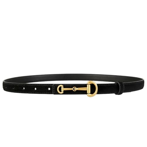 Leather Belt With Gold Buckle For Men & Women, 1.18" Width, Ladies Thin Belt For Jeans Pants Dresses3