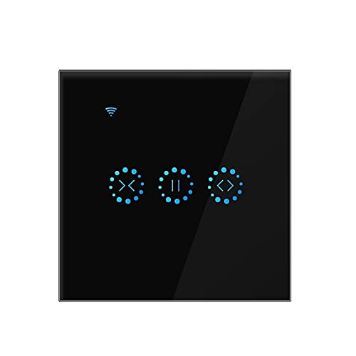 Interruttore Tapparelle Wifi, WiFi Smart Turga Blind Switch Regolazione percentuale per tapparello a rulli elettrici motorizzato motore tapparelle 10A Interruttore Tapparelle Avvolgibile Wifi(Black)