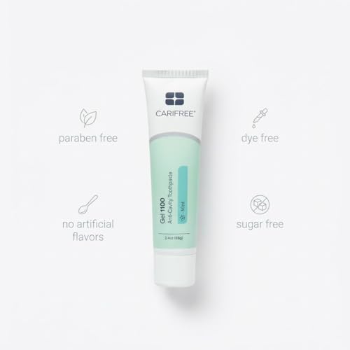 Image of CariFree Gel 1100 (Mint) Anti-Cavity Fluoride Toothpaste with Nano Hydroxyapatite, Cavity Prevention and Enamel Protection, Dentist Recommended for Kids and Adults, 2.40 oz.(Pack of 2) Mint
