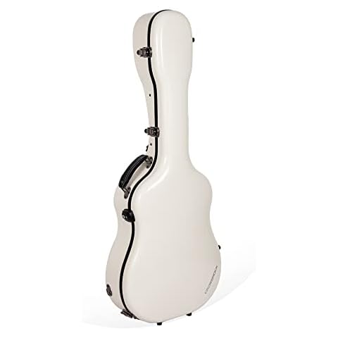 Crossrock Fiberglass Case with TSA Lock for 40"/41" Dreadnought Acoustic Guitar-Milky White(CRF2021DMW) Cover