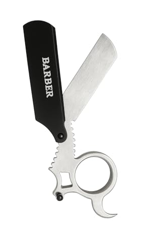 Barbería Cuchilla Recta Navaja de afeitar en mojado NAVAJAS (Cuchillas NO INCLUIDO) - Negro, STANDARD