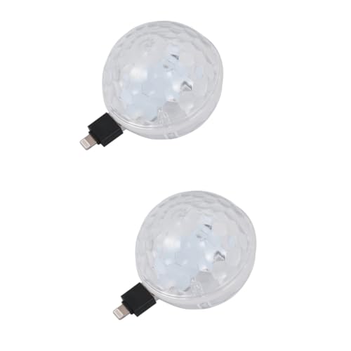 OSALADI 2piezas Led Usb Portátiles Bola De Disco Mágica Control De Voz De Estroboscopio Para Ktv Clubes y Bodas
