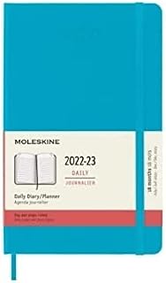 Moleskine - Daily Planner 18 Months 2022-2023, Daily Planner With Hard Cover And Elastic Closure, Size Large,13 x 21 cm, Color Blue