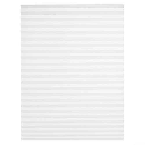 TDCuizent Cortinas opacas plisadas autoadhesivas, sin cordón, persianas temporales no tejidas, impermeables, filtran la luz para dormitorio, cocina, baño, hogar (blanco, 120 x 180 cm)