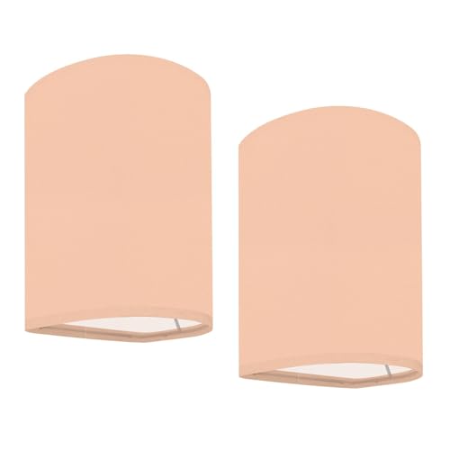 DERUINVAIO Wall Sconces Set of Two Battery Operated Soft Peach