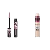 Maybelline Lash Sensational Sky High Washable Mascara Makeup, Volumizing, Lengthening, Defining & Instant Age Rewind Eraser Dark Circles Treatment Multi-Use Concealer, 110, 1 Count