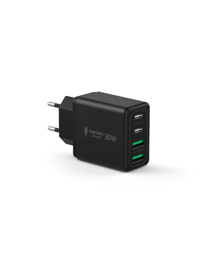Tupneuf 60W USB C Ladegerät 4-Port, 30W PD Fast Charger Mehrfach USB C Netzteil Schnellladegerät für iPhone 17 16 15 14 Pro Max, iPad, amsung S25, Kompakt Ladeadapter Stecker