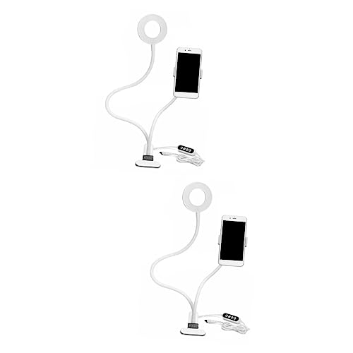 Veemoon 2Pcs Suporte De Telefone Celular Anel De Luz Suporte De Telefone Com Lâmpada Suporte De Tele